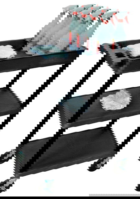 PDP 3 Shelf Tub Cart With 8 Bottle Holder - PDP