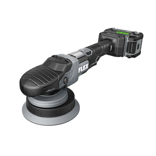 Flex power tool with circular pad on a white background