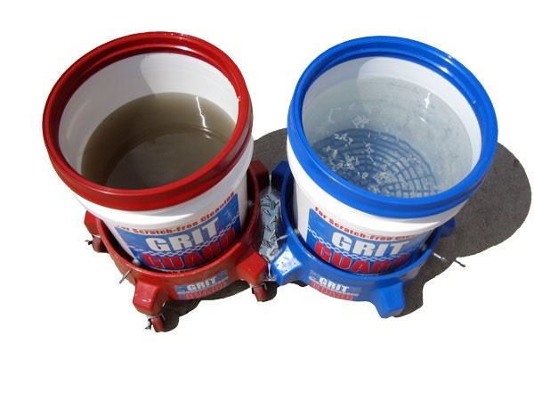 UF Transparent 2 Bucket Wash & Rinse Set With Red & Blue Grit